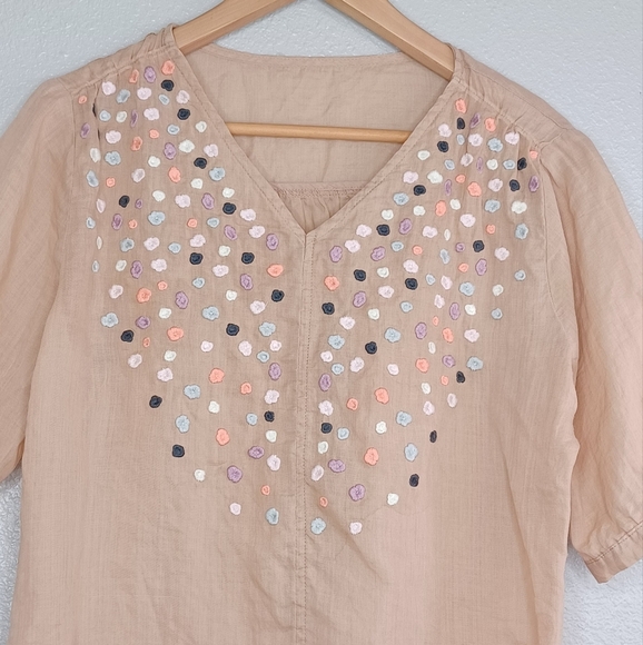 Boho Lagenlook Embroidered Polka-Dot Artsy Art to Wear Sustainable Funky… - Picture 4 of 13